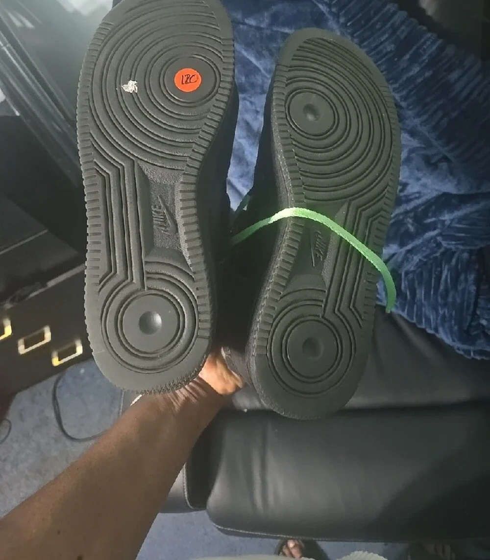 Mens Black High-Top Sneakers with Neon Orange & Neon Green Accents